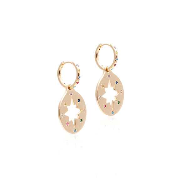 Pendant with Hollow Star Earrings