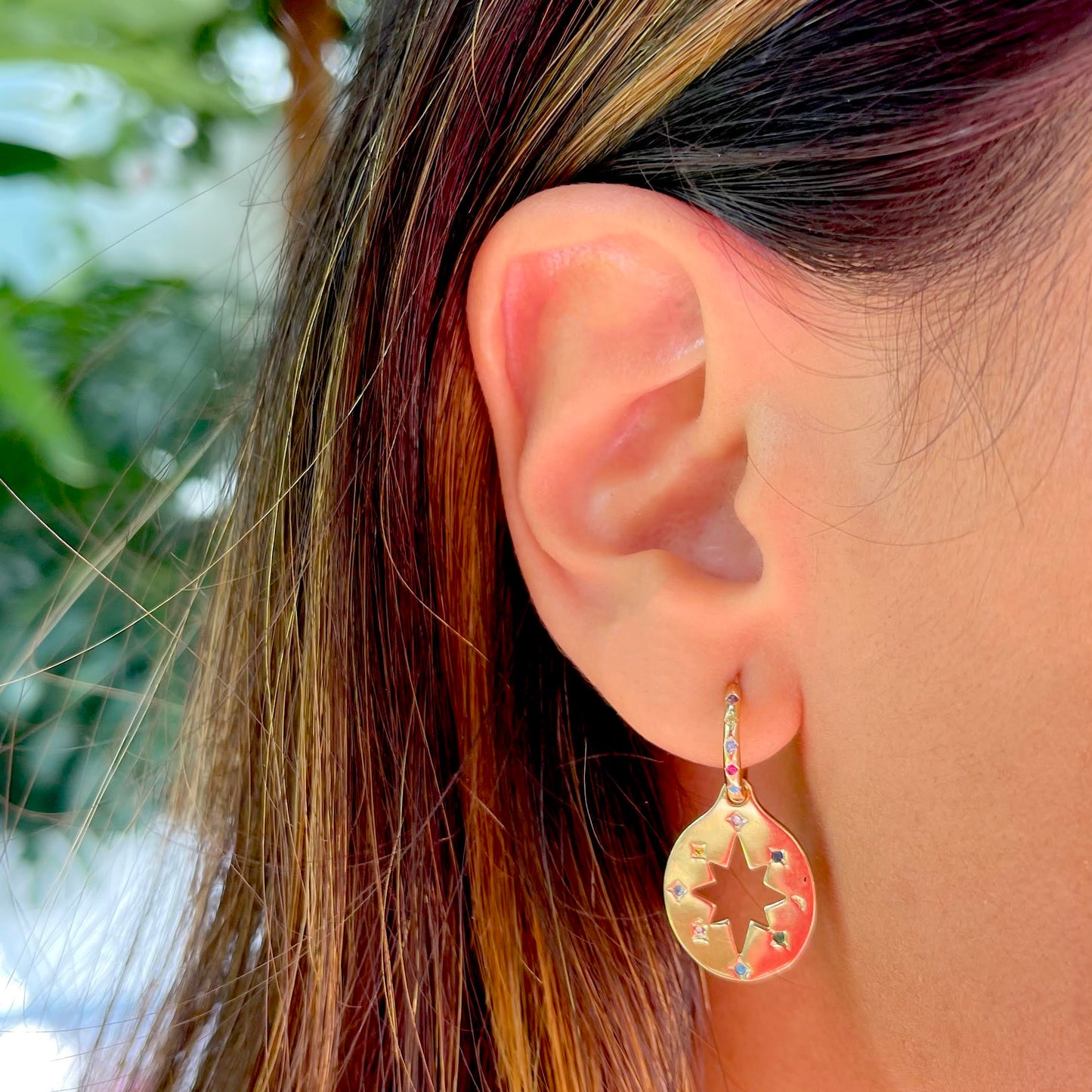 Pendant with Hollow Star Earrings