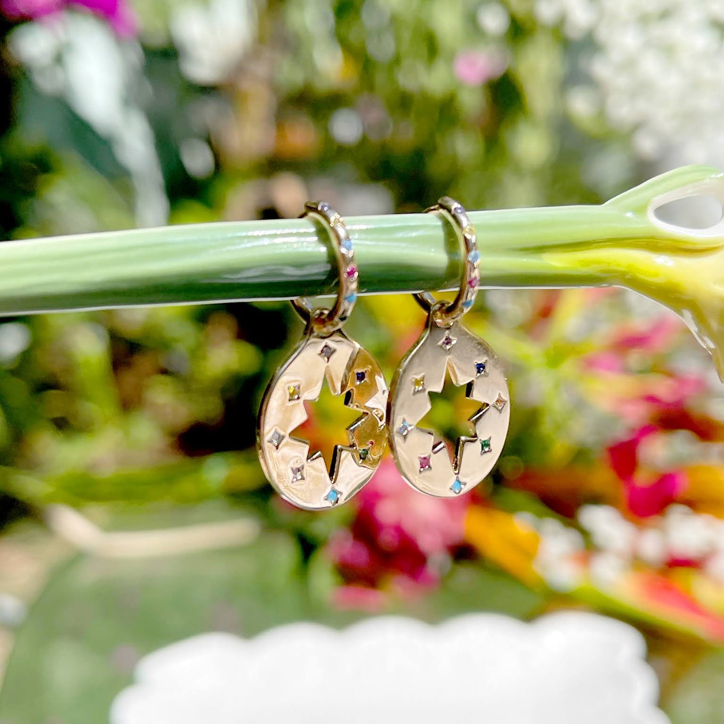 Pendant with Hollow Star Earrings