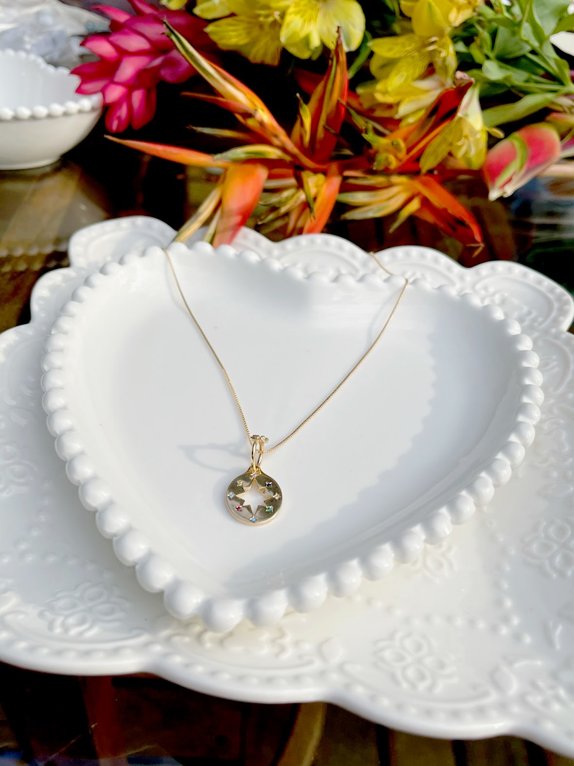 Pendant with Hollow Star Necklace 19.6 Inch