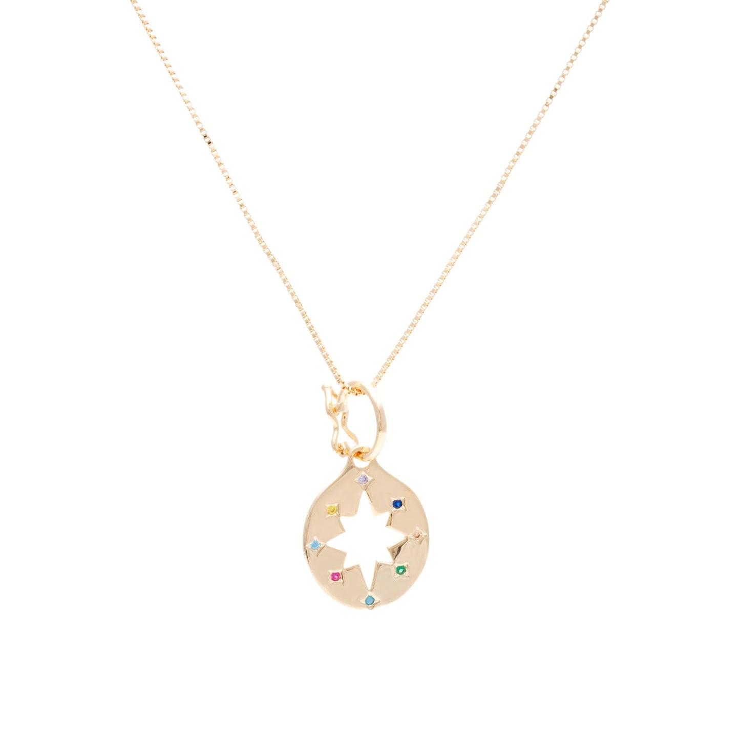 Pendant with Hollow Star Necklace 19.6 Inch