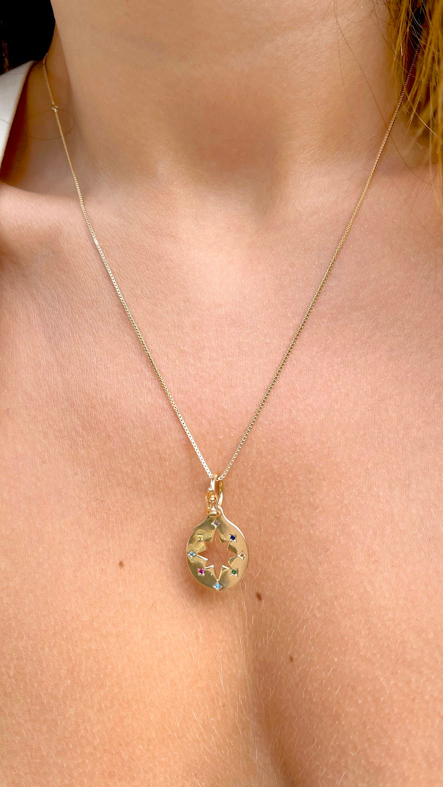 Pendant with Hollow Star Necklace 19.6 Inch