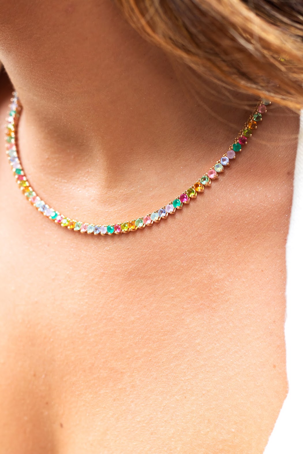 Colorful Tennis Necklace 16.5 inch (Riviera)
