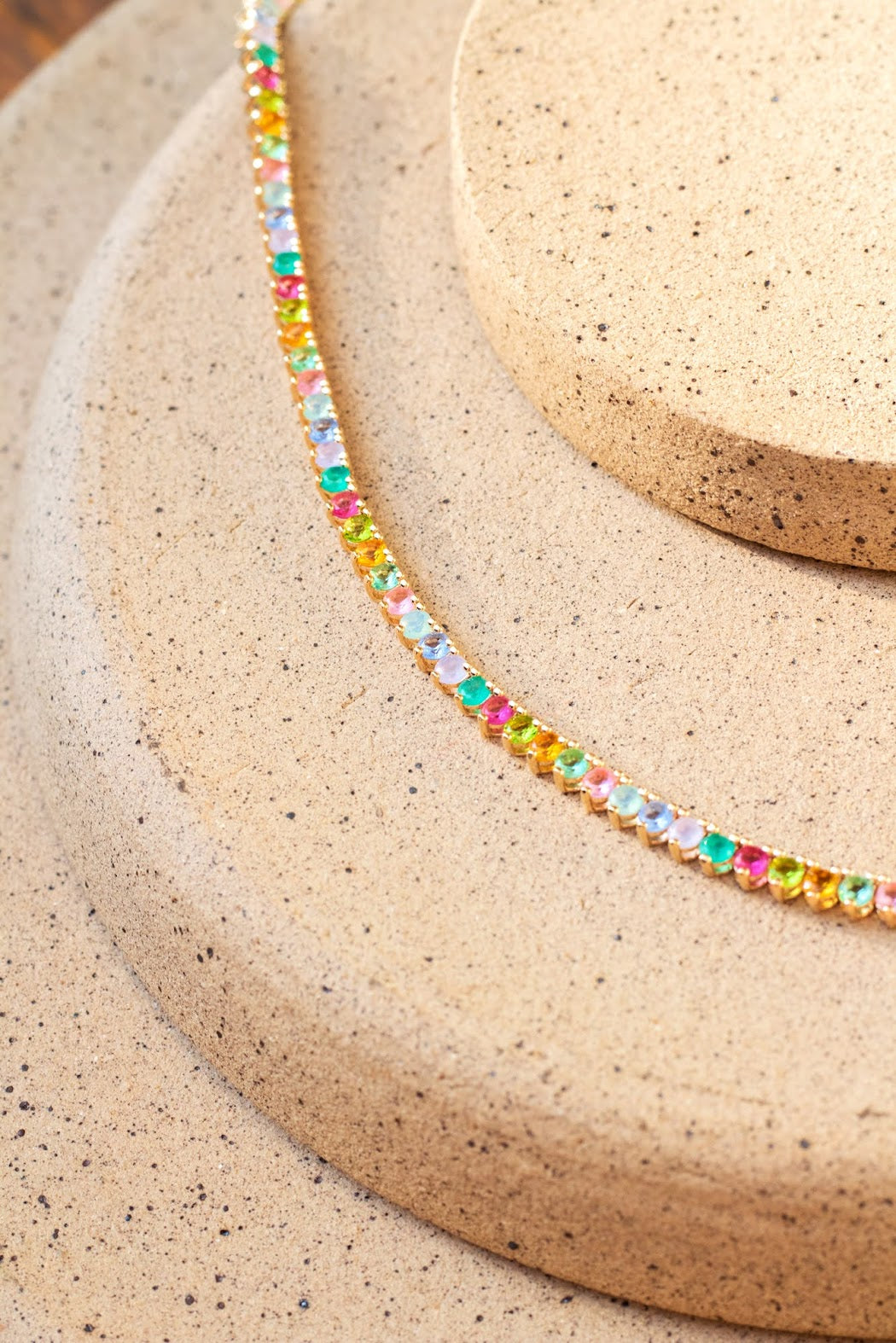 Colorful Tennis Necklace 16.5 inch (Riviera)