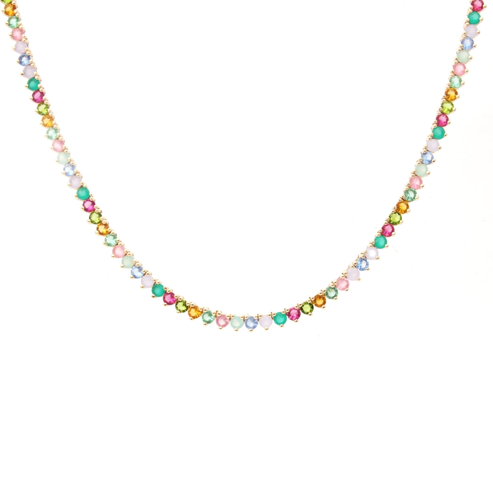 Colorful Tennis Necklace 16.5 inch (Riviera)