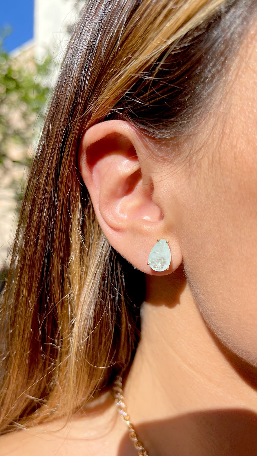 Drop Earrings of Tourmaline Light Fusion Stone