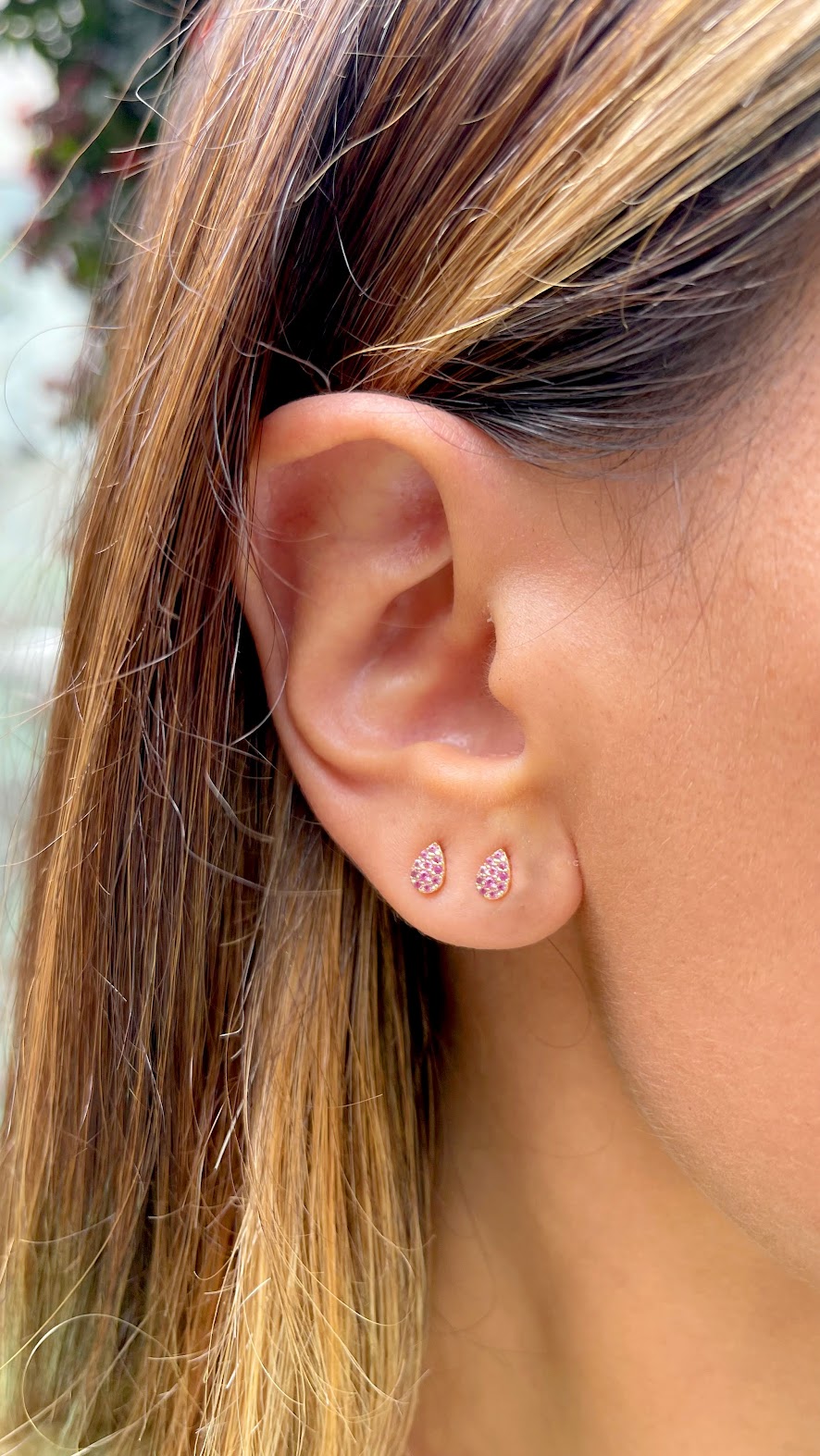 Red Zirconia Drop Earrings
