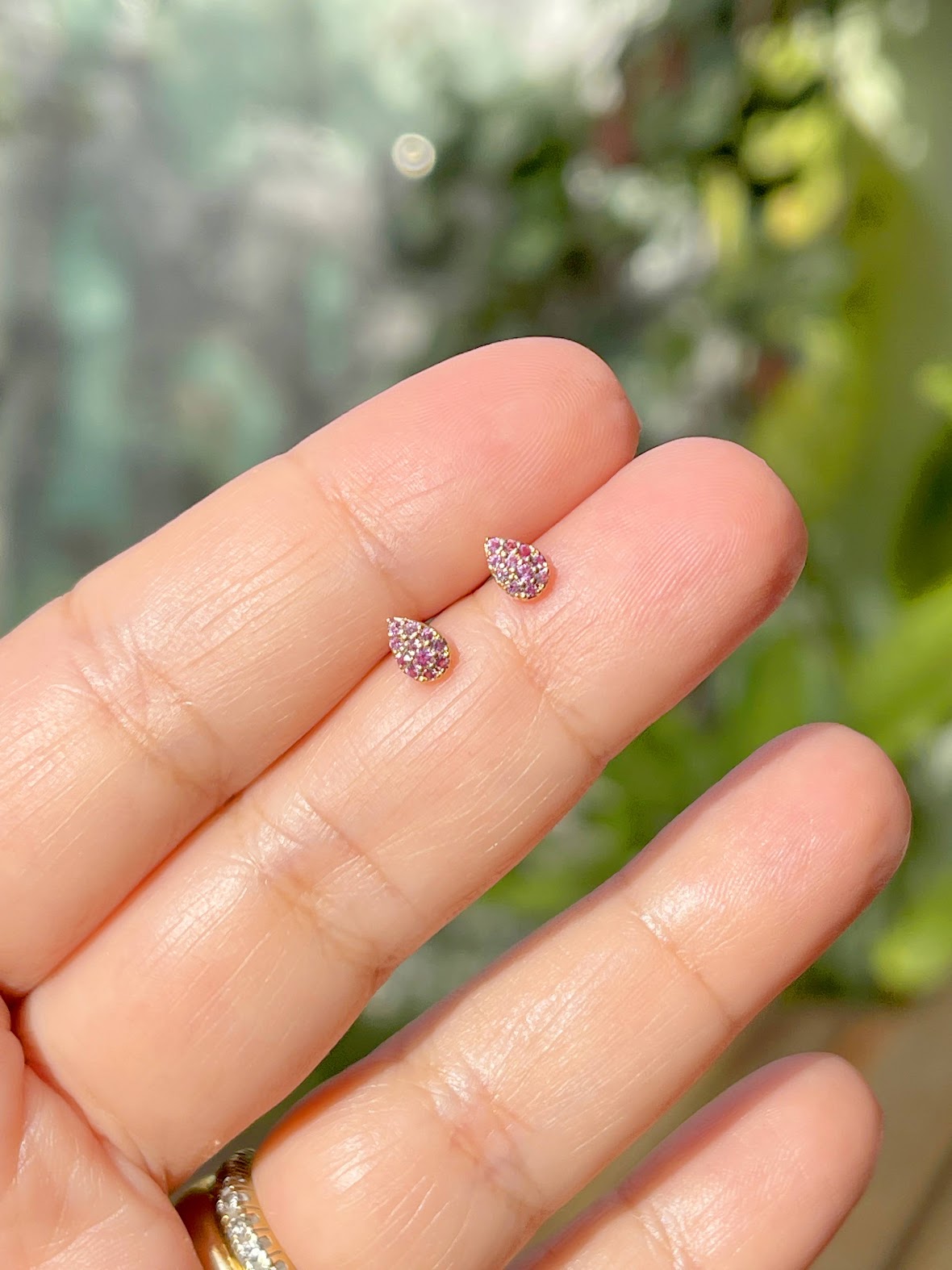 Red Zirconia Drop Earrings