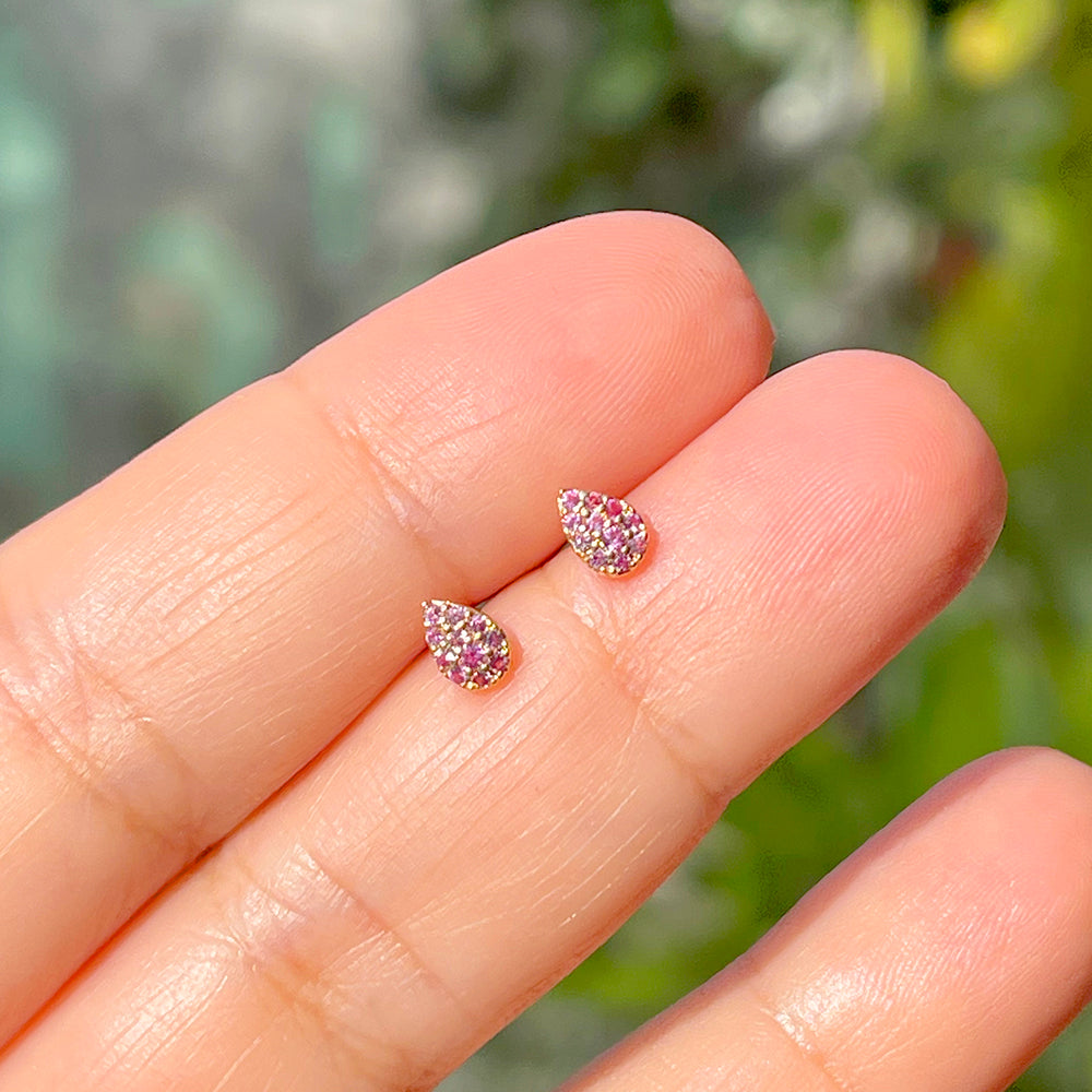 Red Zirconia Drop Earrings