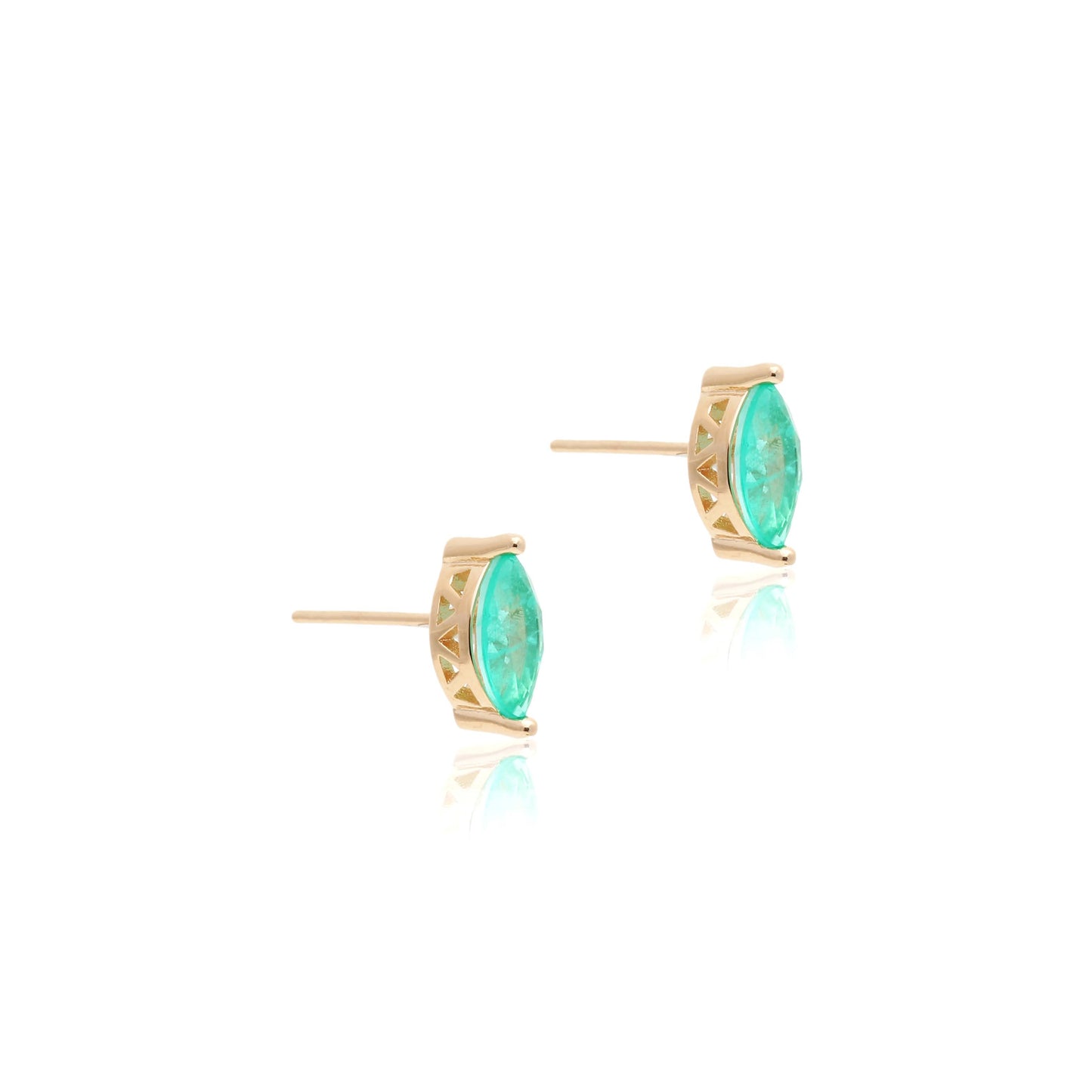 Navette Colombian Emerald Earrings