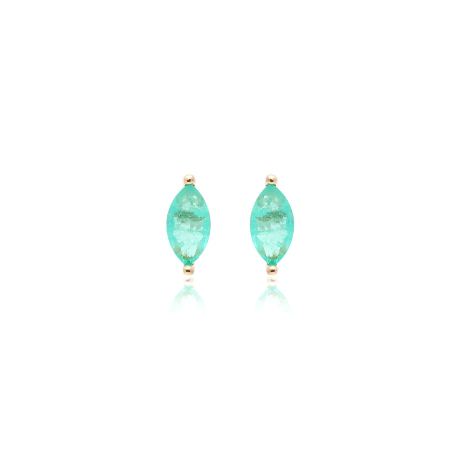 Navette Colombian Emerald Earrings