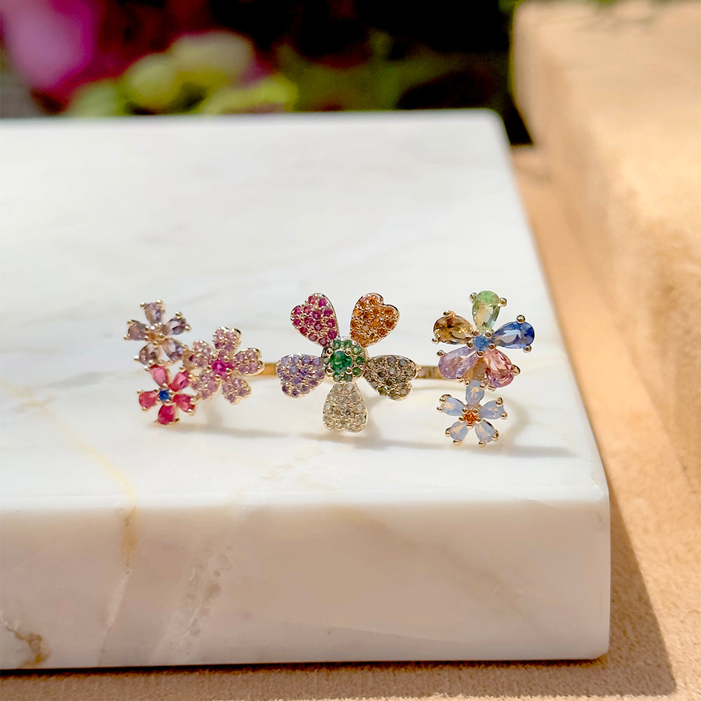 Double flower ring