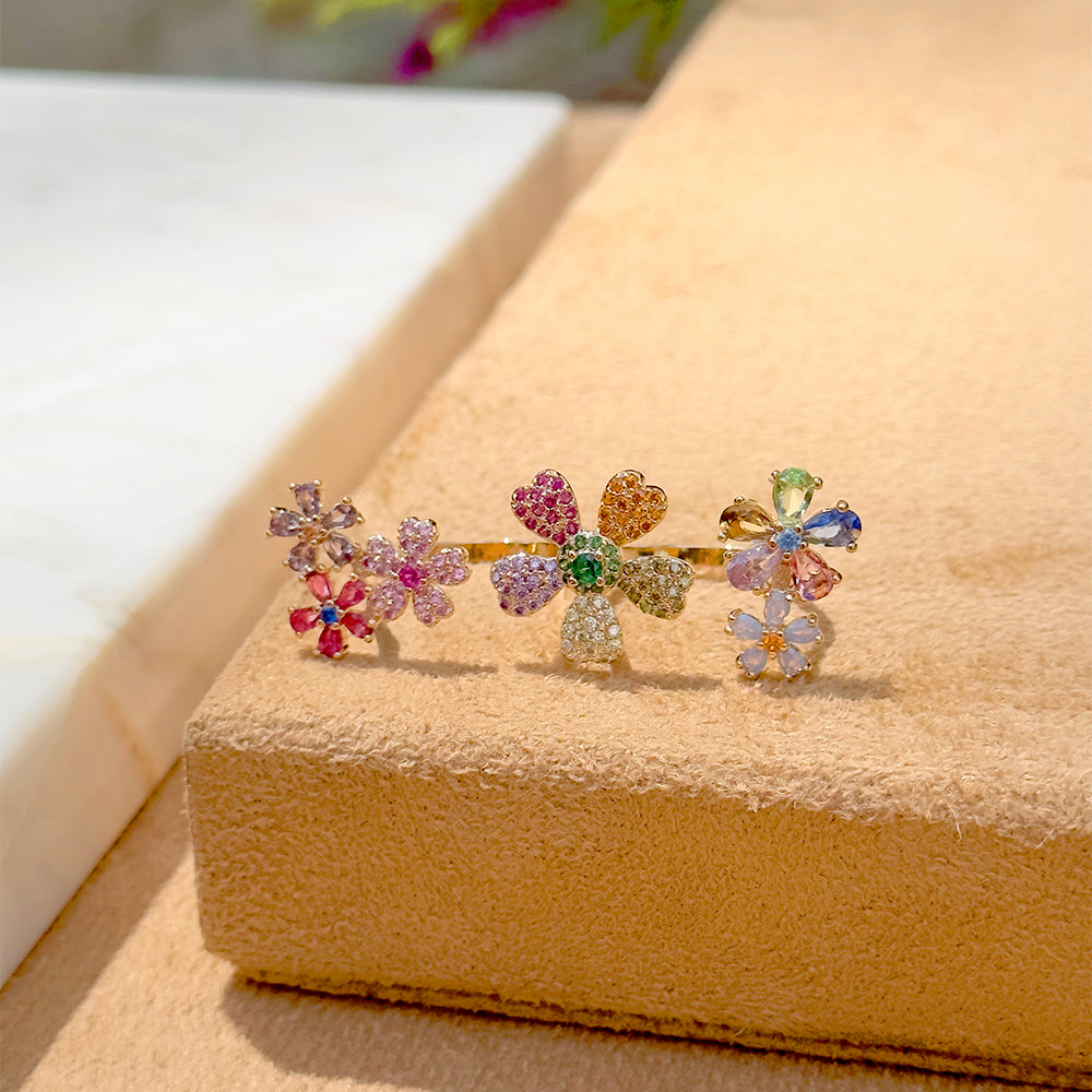Double flower ring