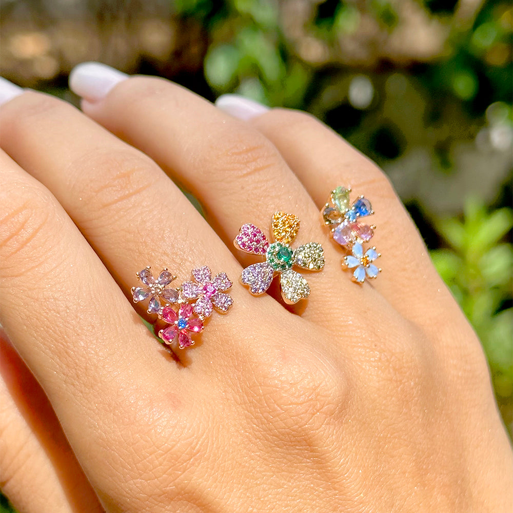 Double flower ring
