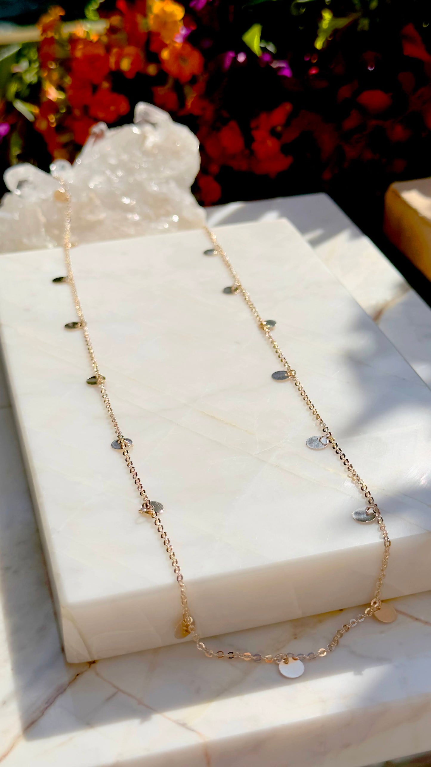 18K gold plated medal necklace - 31.4"