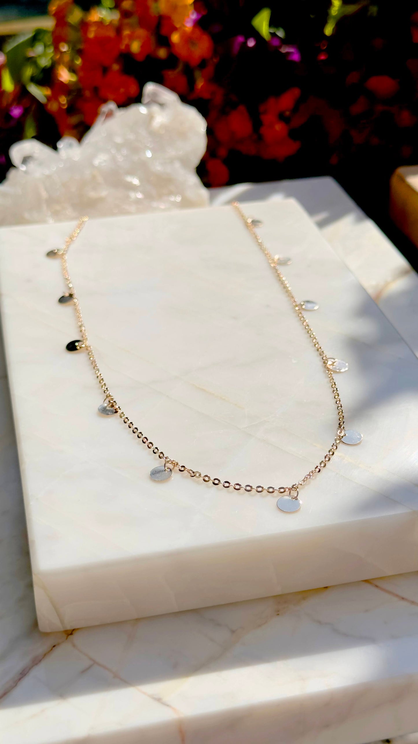 18K gold plated medal necklace - 17.7"