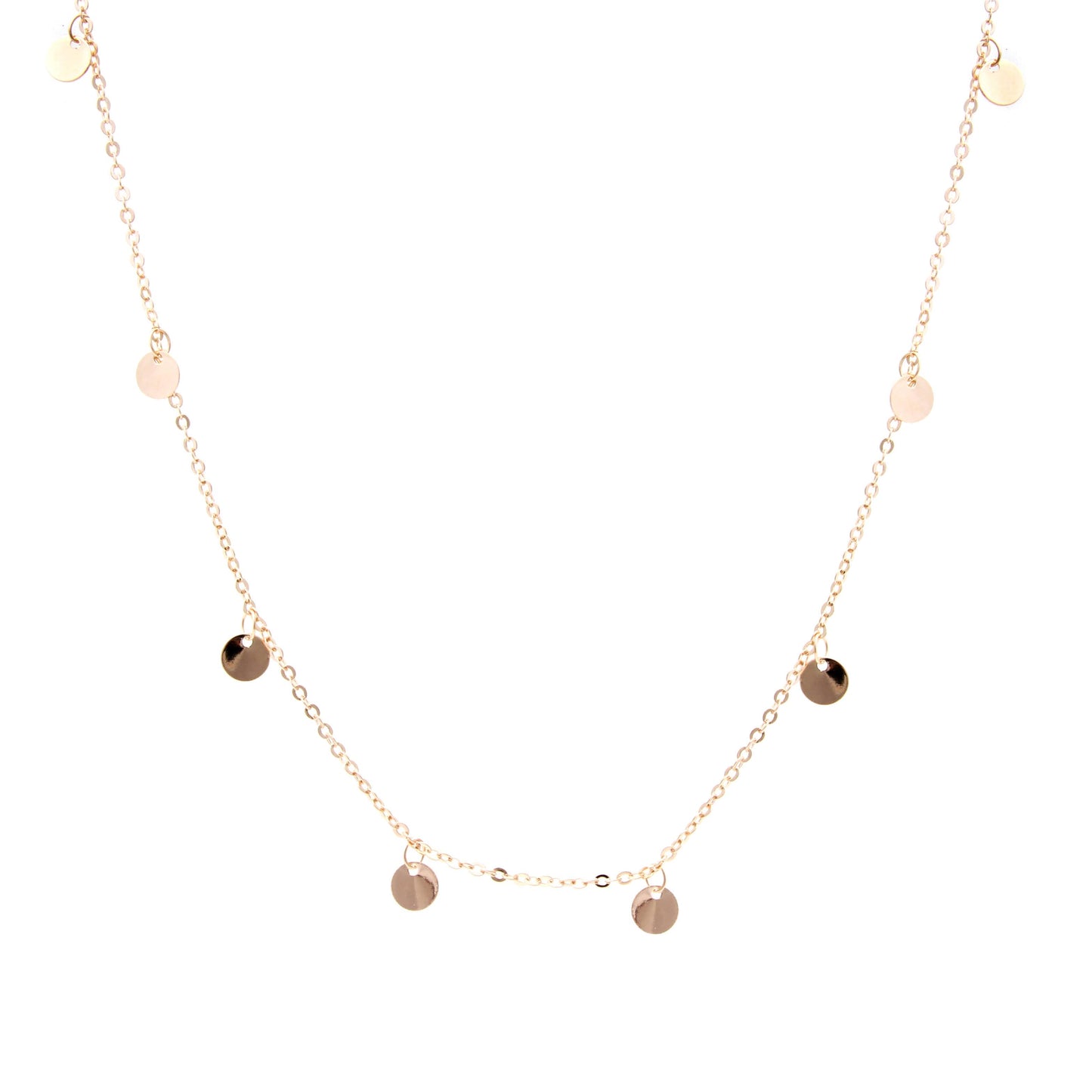 18K gold plated medal necklace - 17.7"