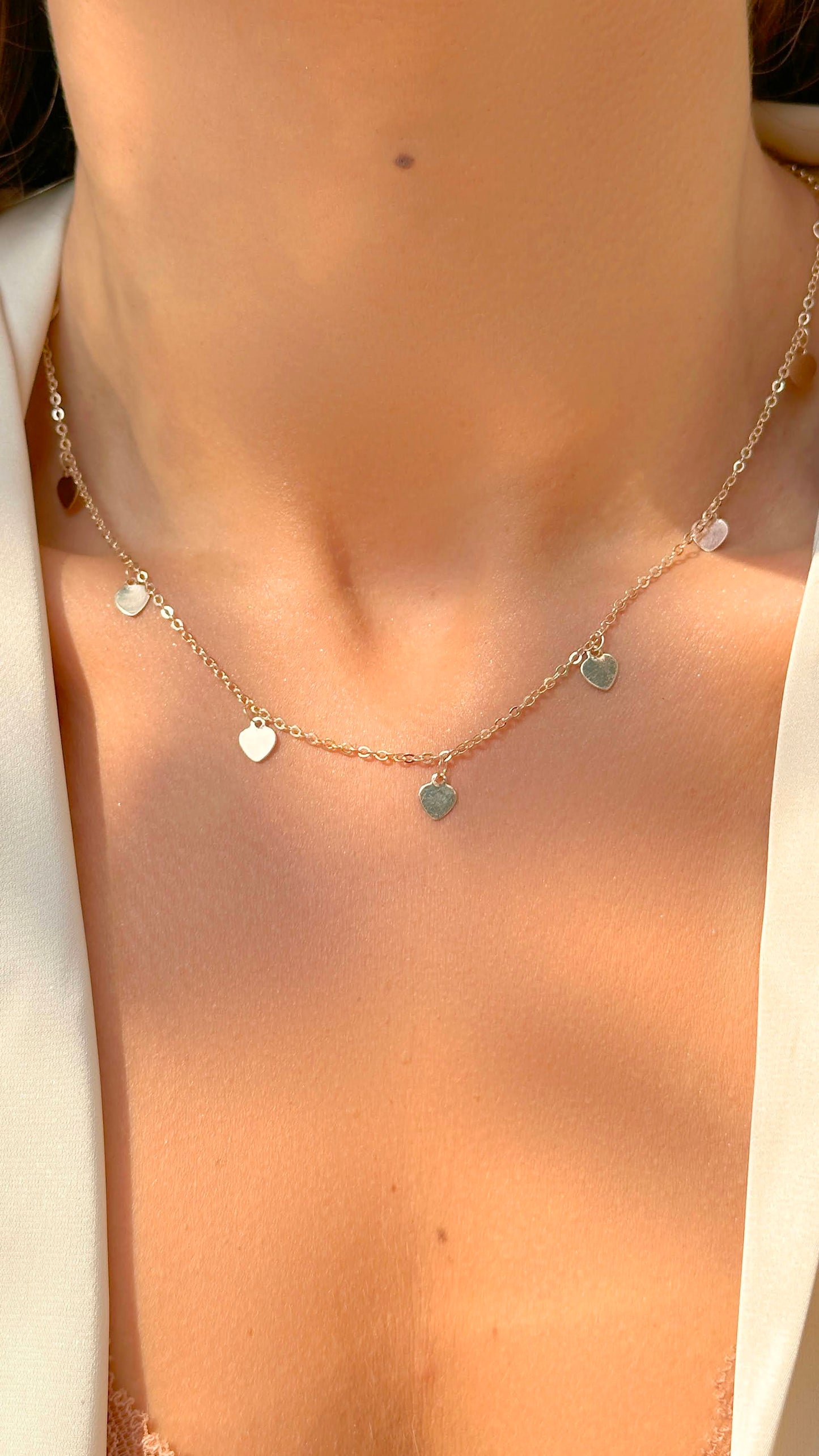 Heart medals necklace