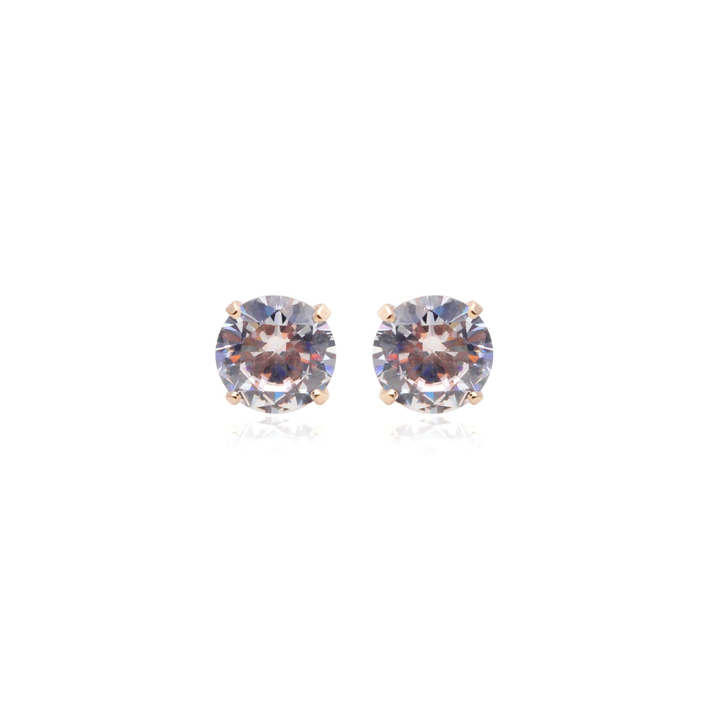 Solitaire earrings in 18k gold plating 3MM, 5MM, 7MM
