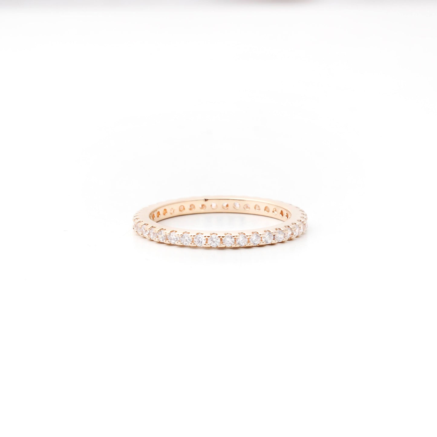 18K gold plated thin ring with white CZ