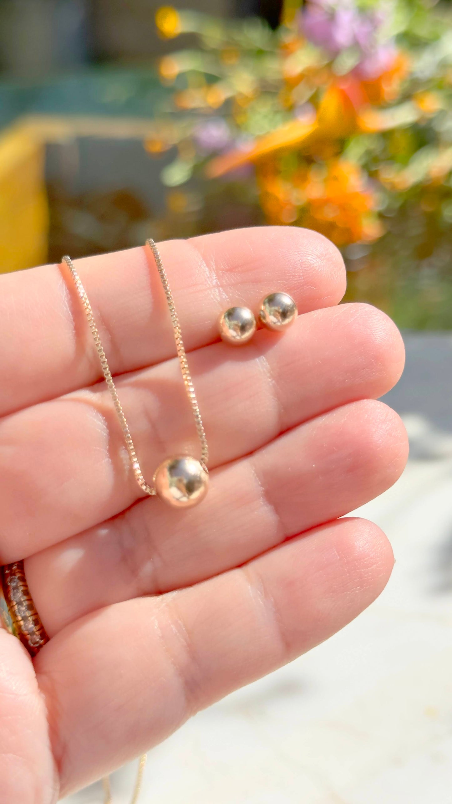 8MM sphere pendant necklace