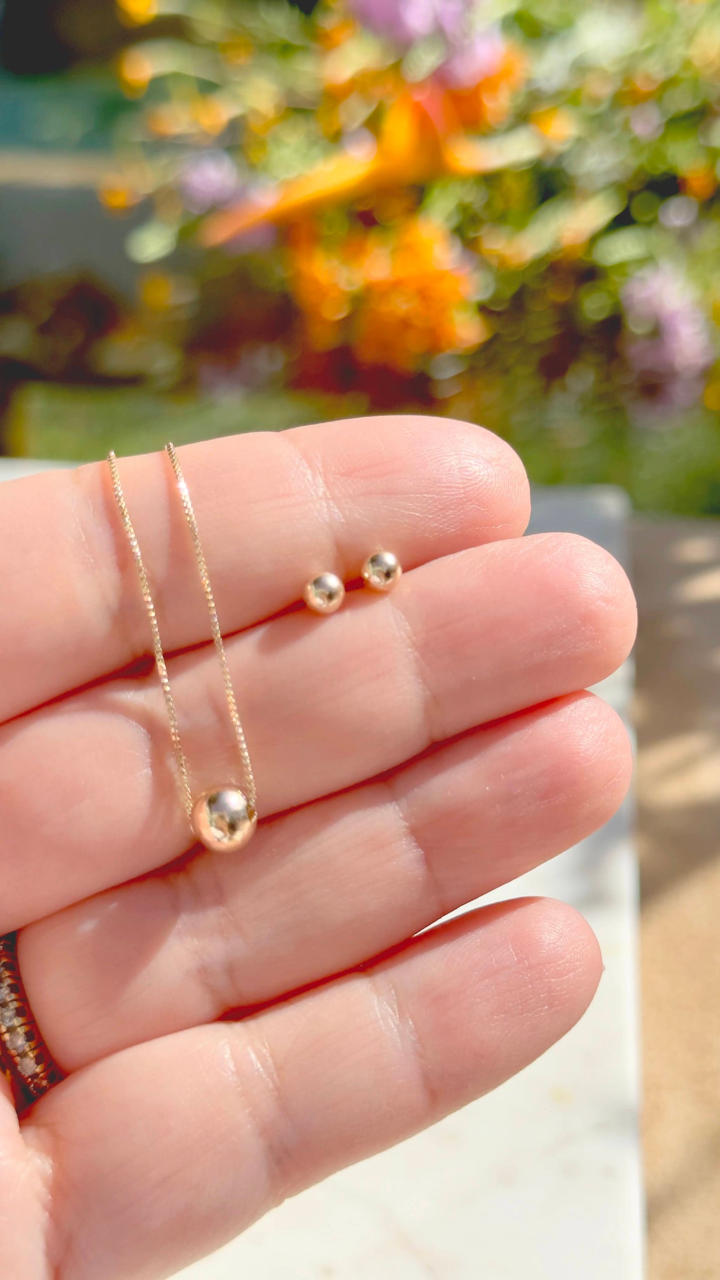 6MM sphere pendant necklace