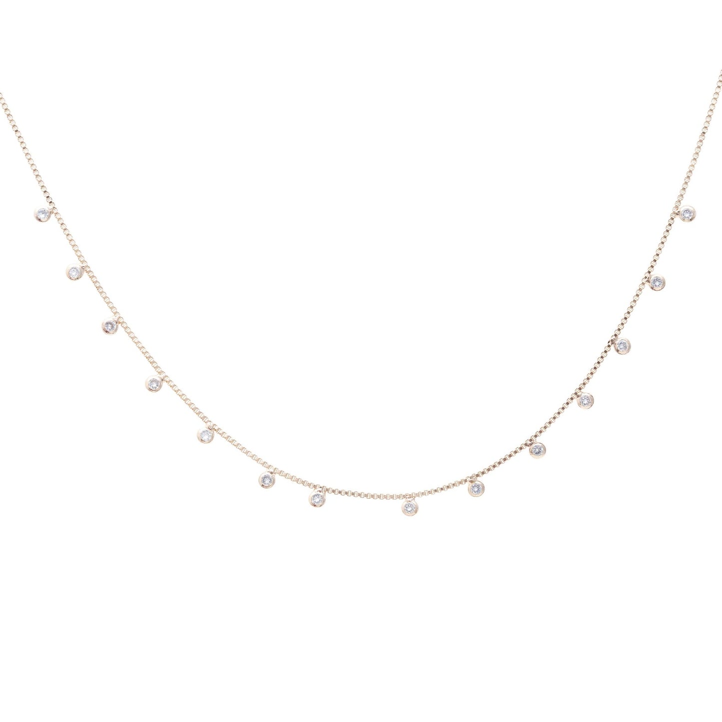 Necklace with several spots of zirconia 18k gold plated
