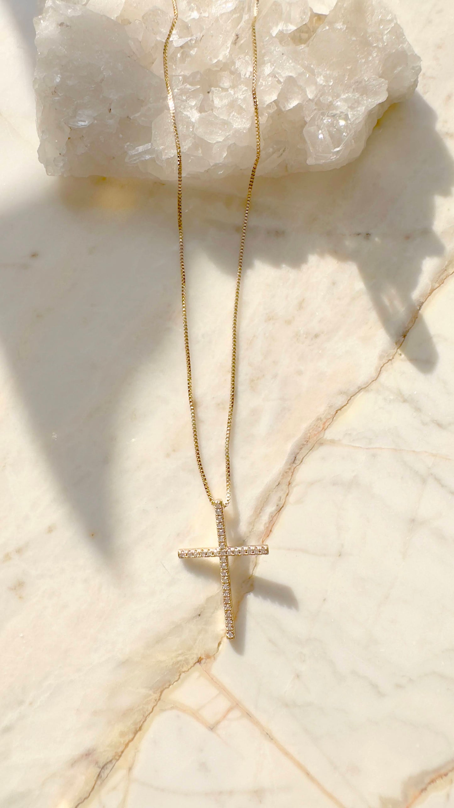 Classic Cross Necklace 18k Gold Plated