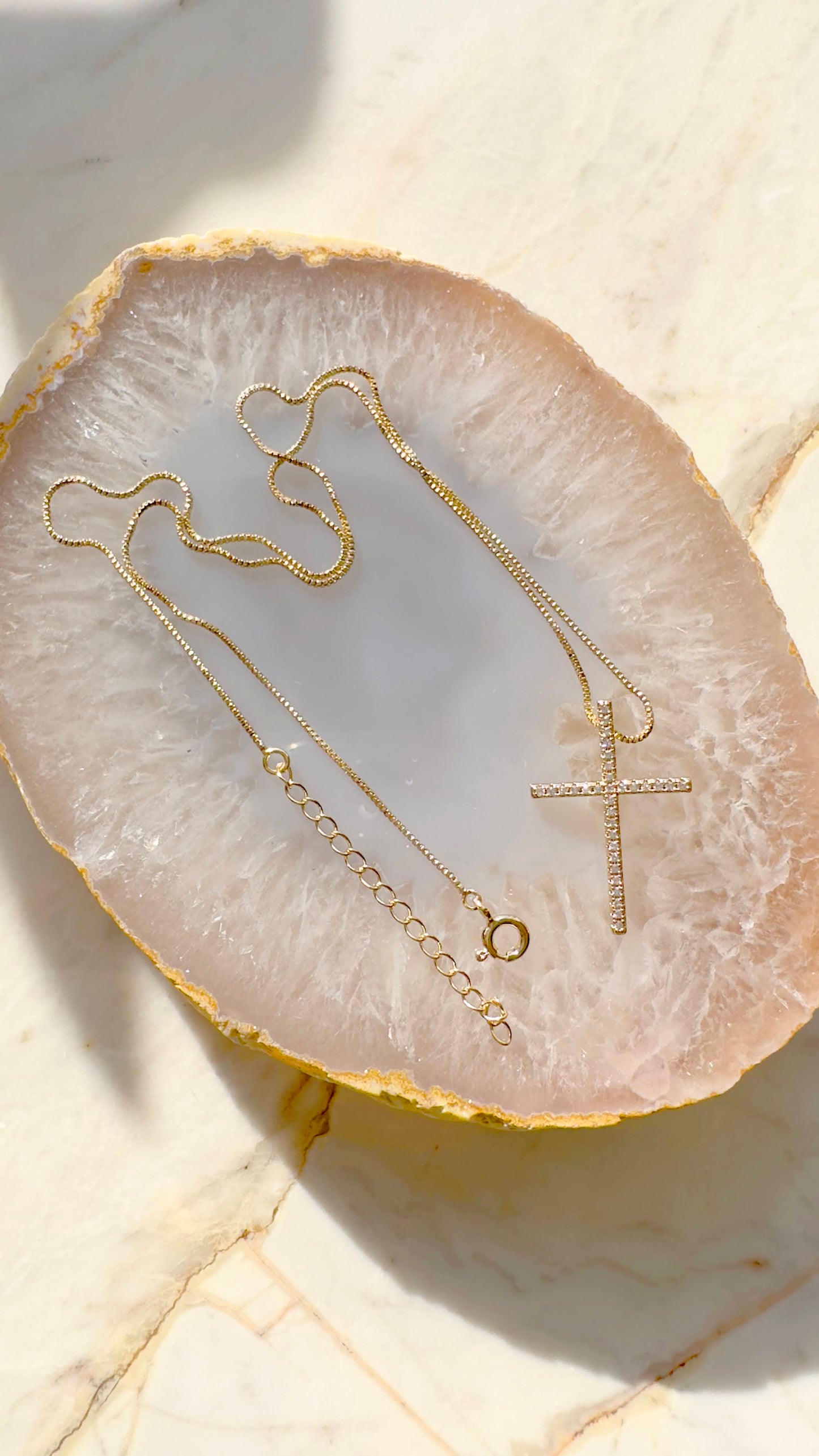 Classic Cross Necklace 18k Gold Plated