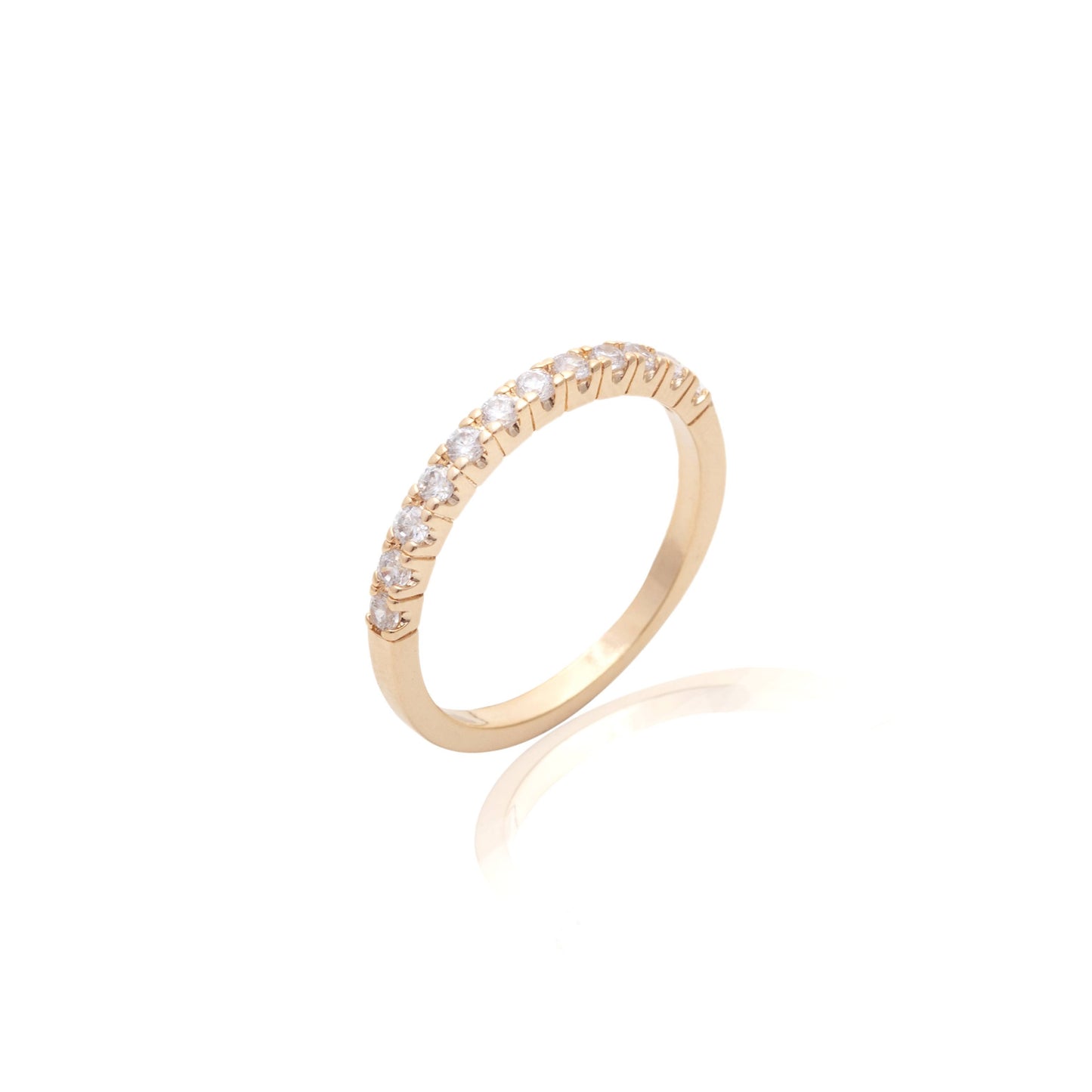 Cubic Zirconia Half Stud Ring