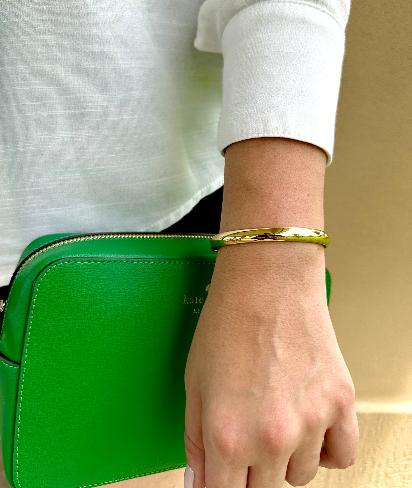 Hard plain bracelet white rhodium
