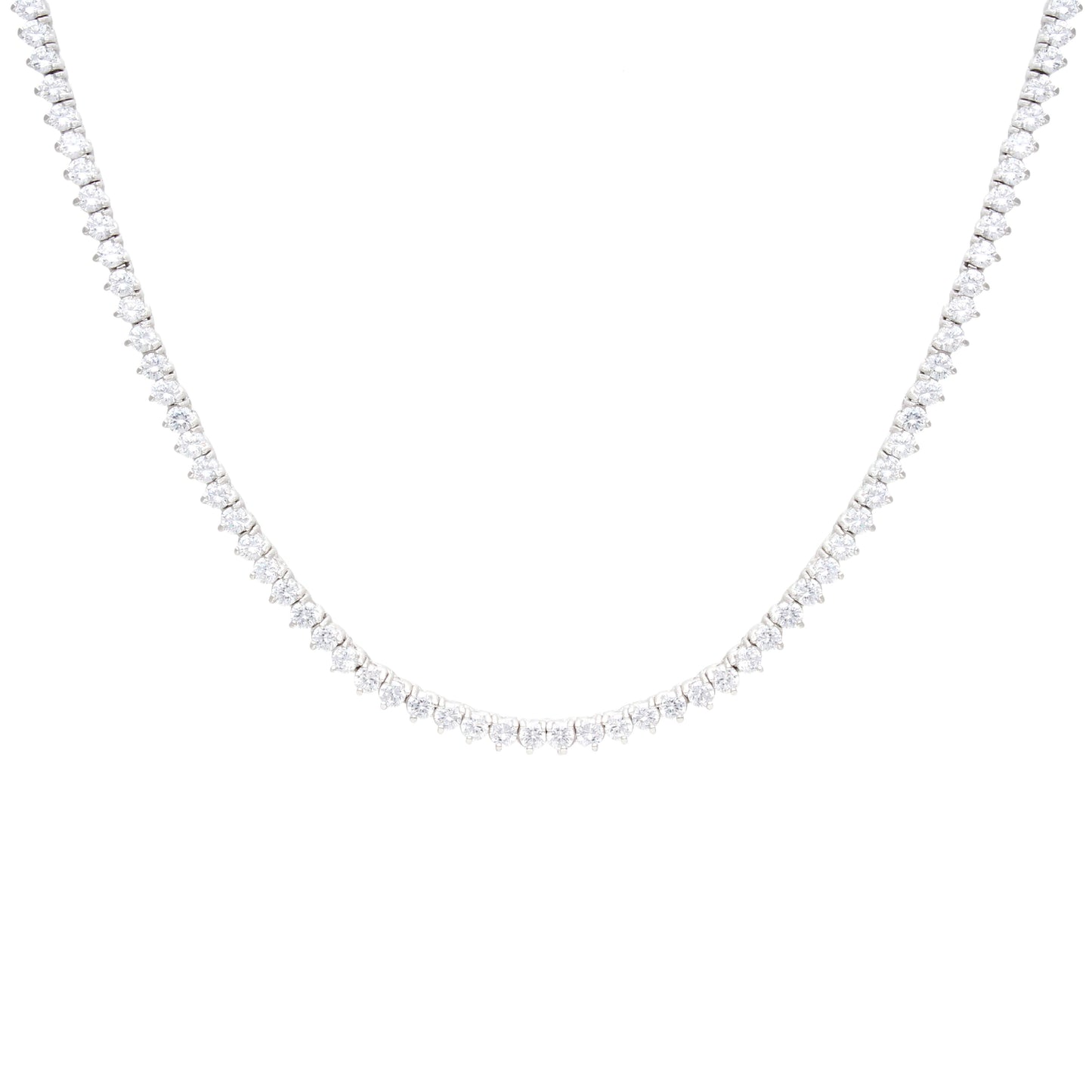 Tennis Necklace 16.5 inch 925 Sterling Silver (Riviera)