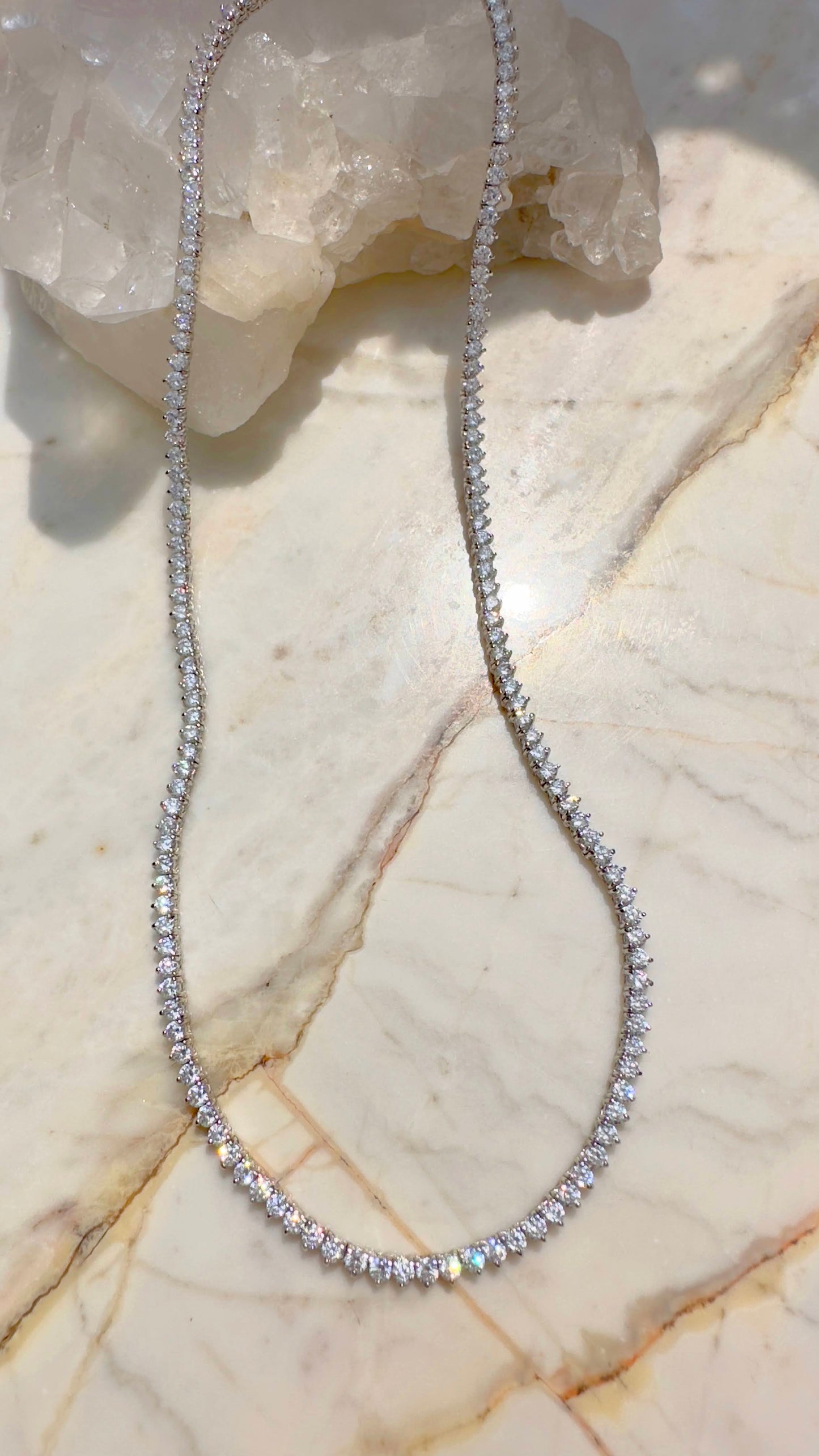 Tennis Necklace 16.5 inch 925 Sterling Silver (Riviera)