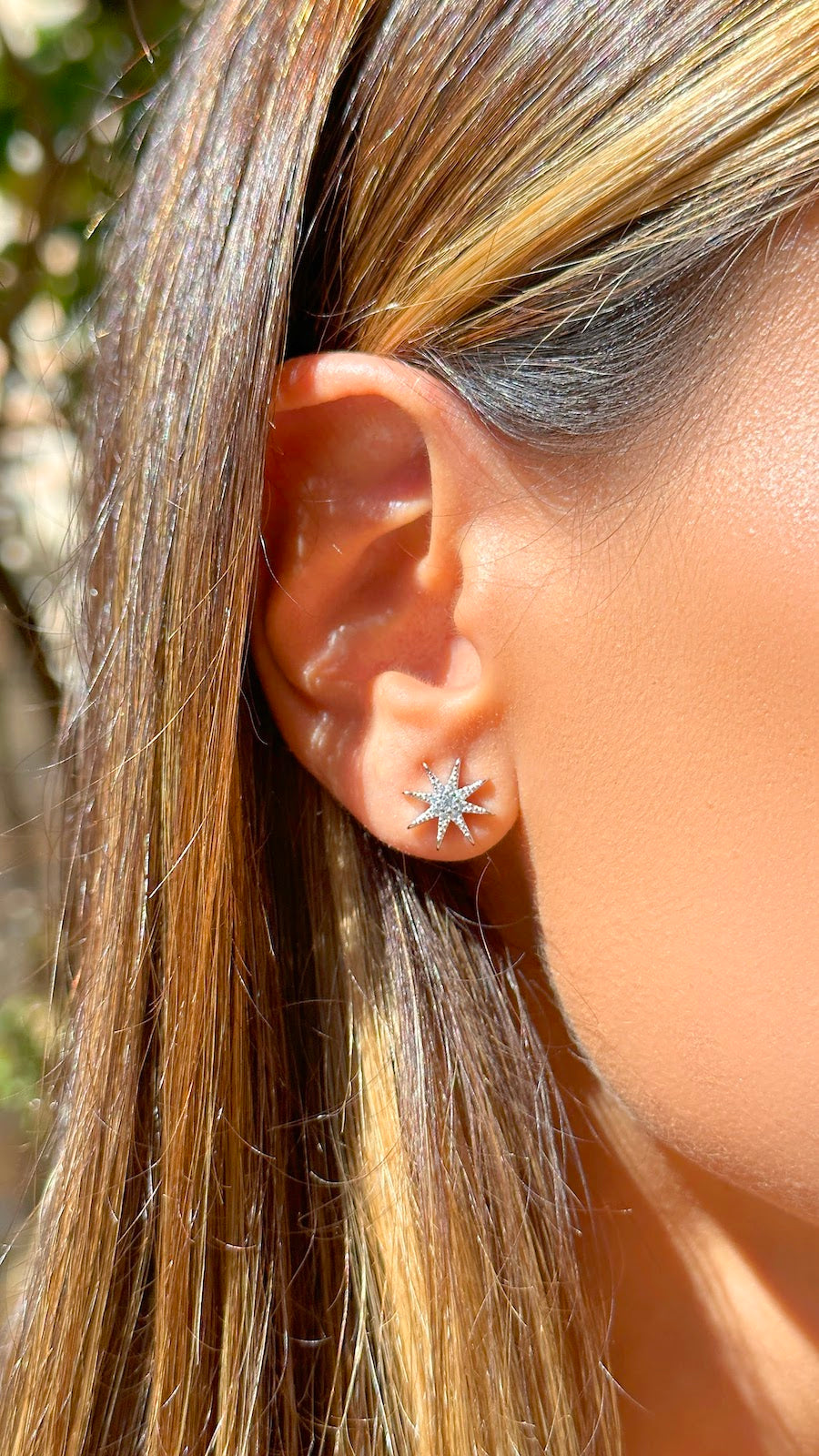 Star Stud Set in 925 Sterling Silver