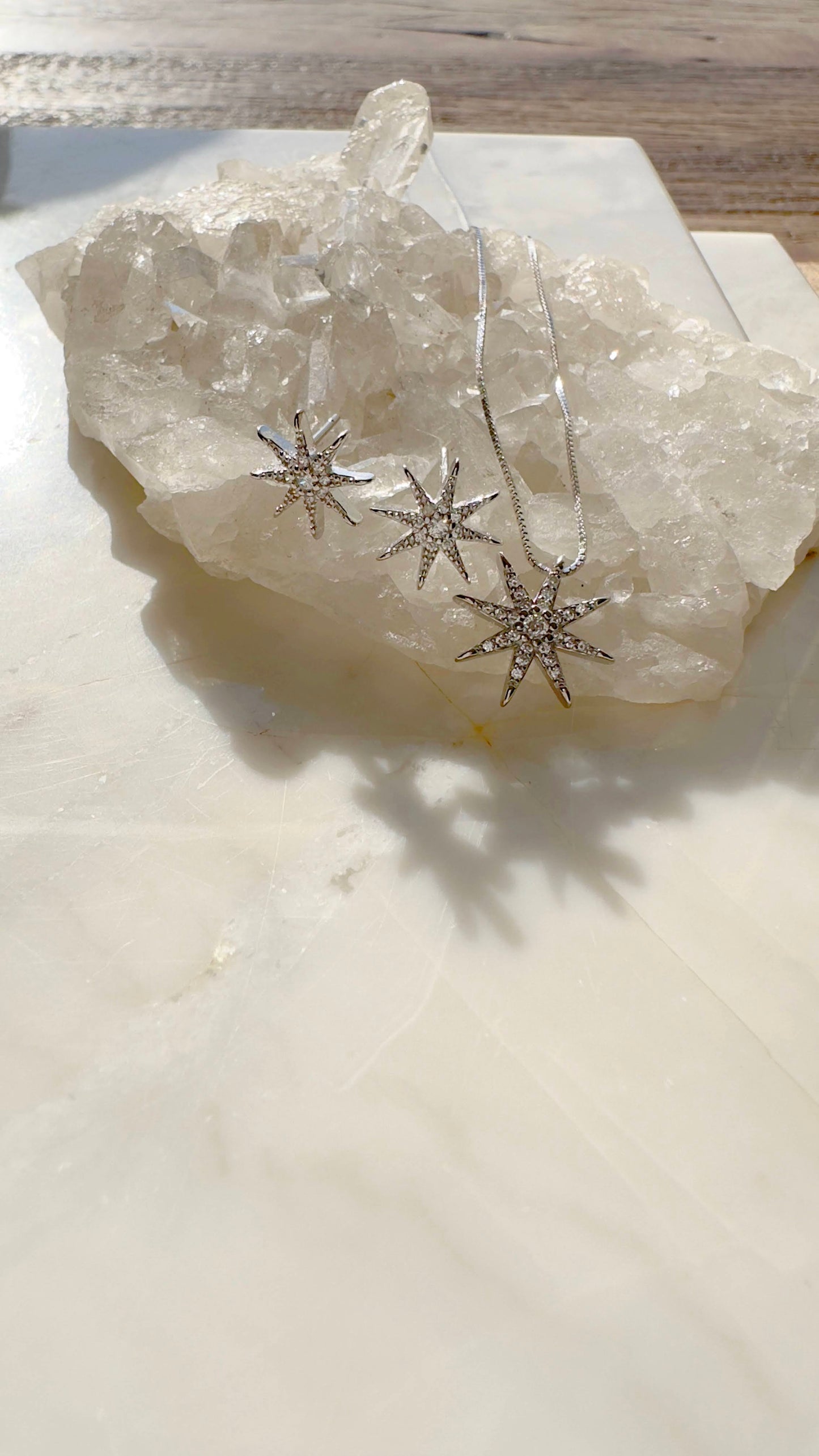 Star Stud Set in 925 Sterling Silver