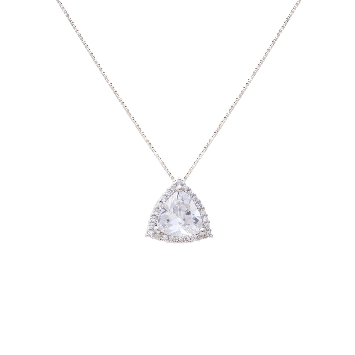 Zirconia Triangle Set in 925 Sterling Silver