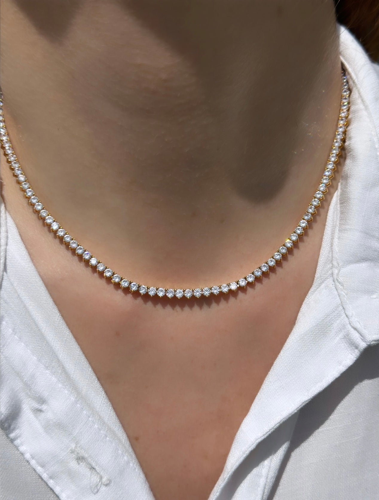 3mm 3 Prong tennis necklace