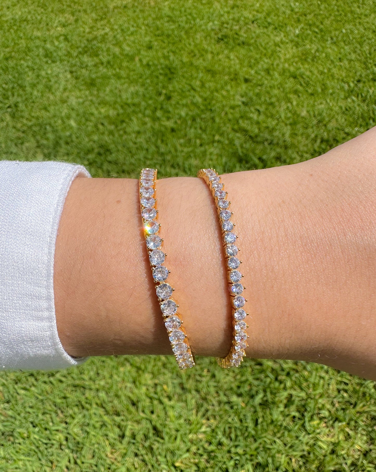 18k gold plated tennis bracelet 3mm