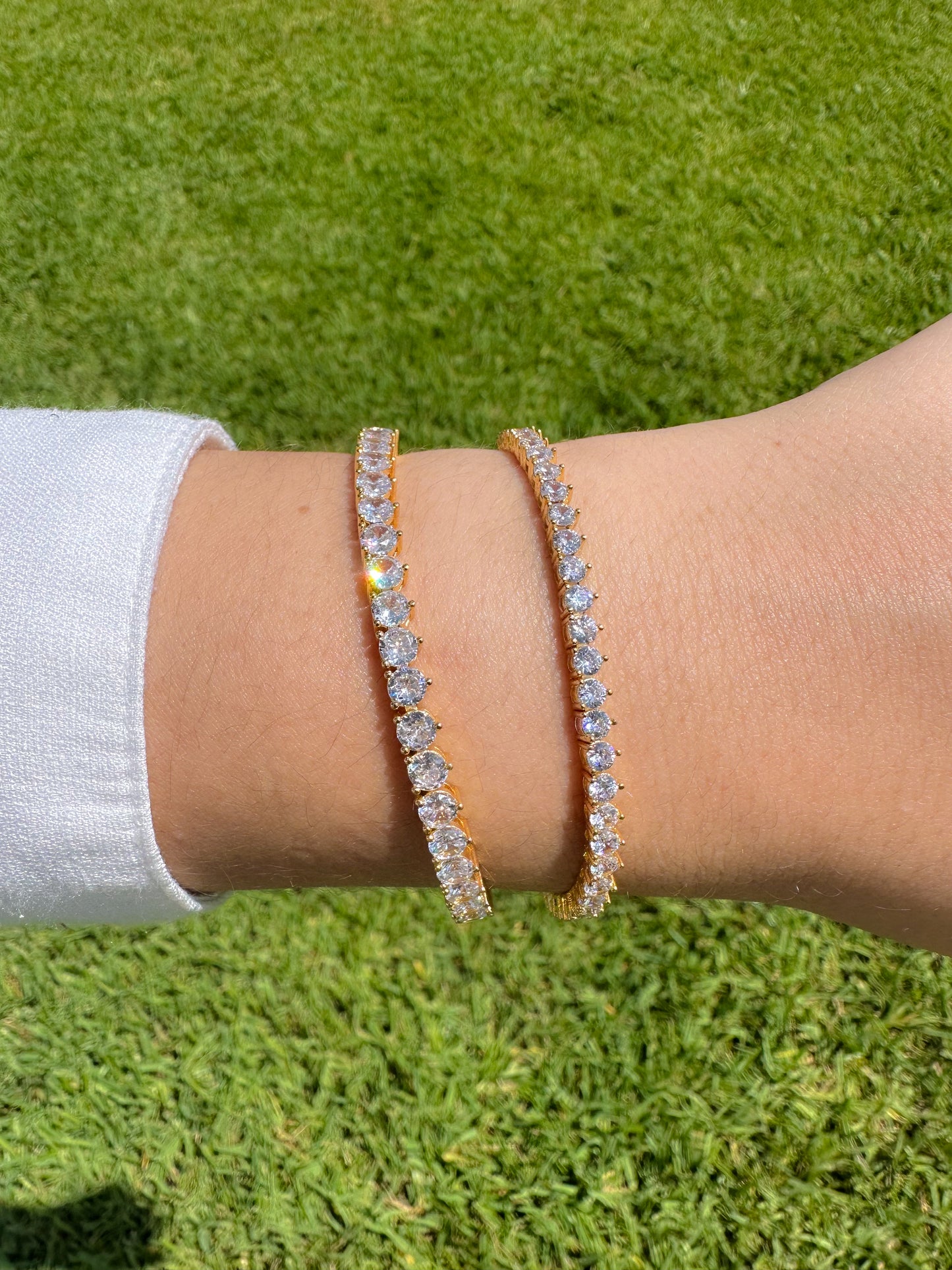 18k gold plated tennis bracelet 4mm