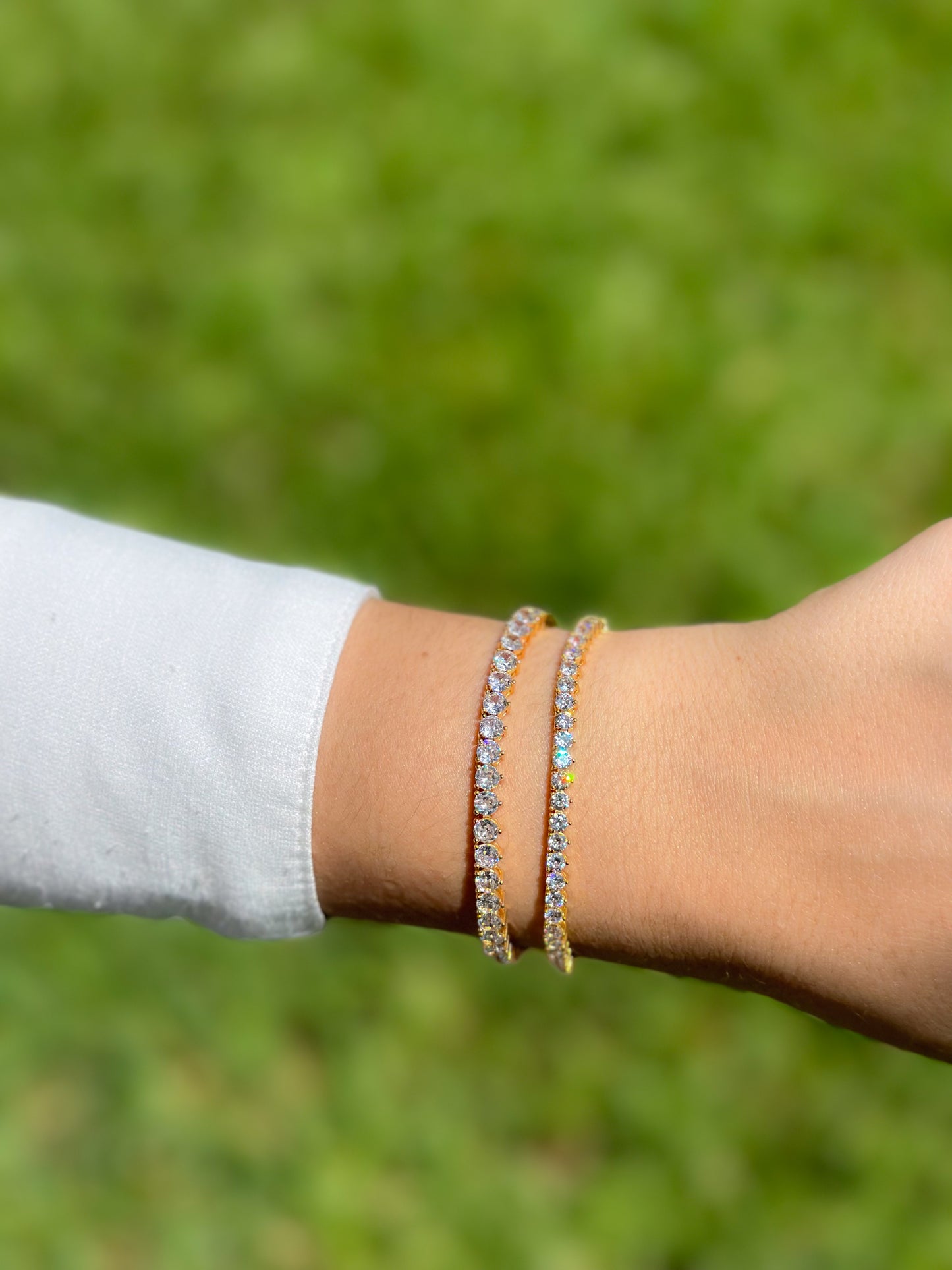 18k gold plated tennis bracelet 4mm