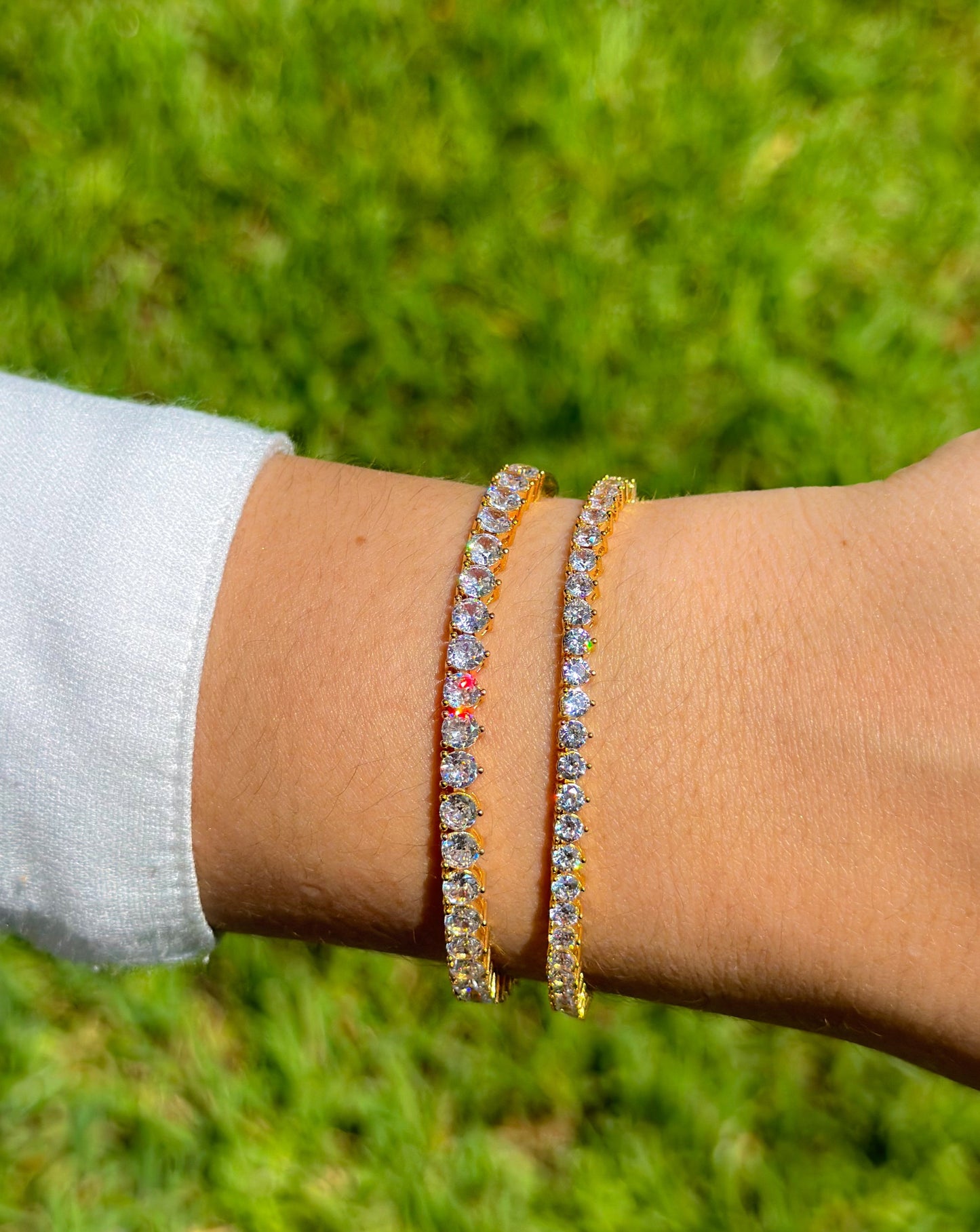 18k gold plated tennis bracelet 3mm