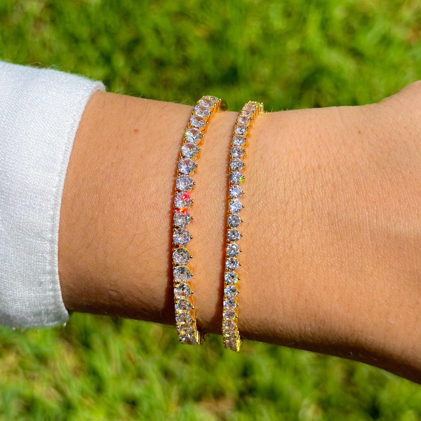 18k gold plated tennis bracelet 4mm