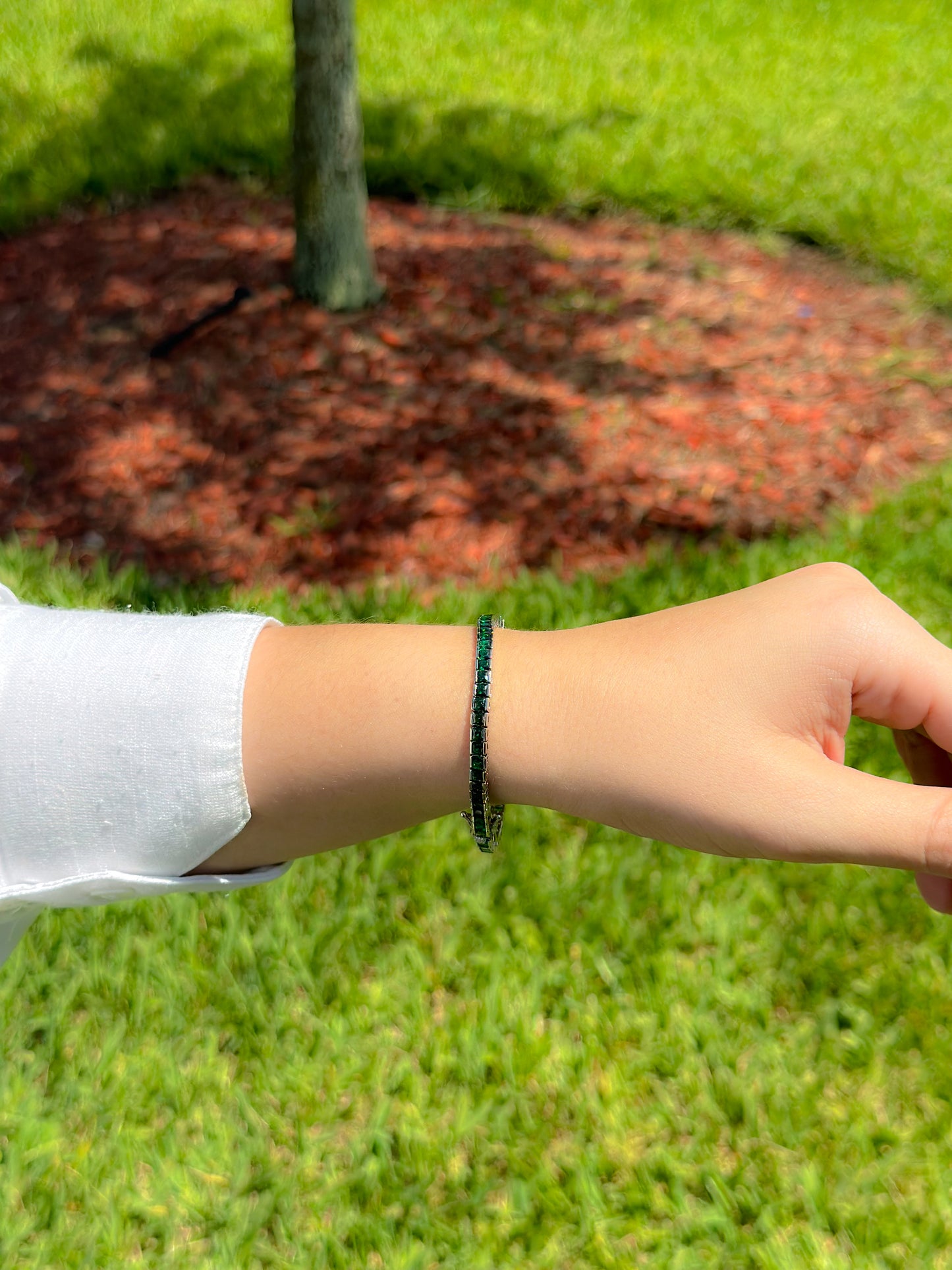 Green zirconia Tennis bracelet