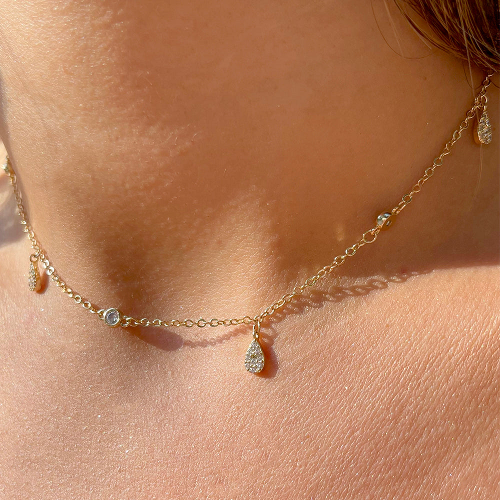 Stud drops necklace