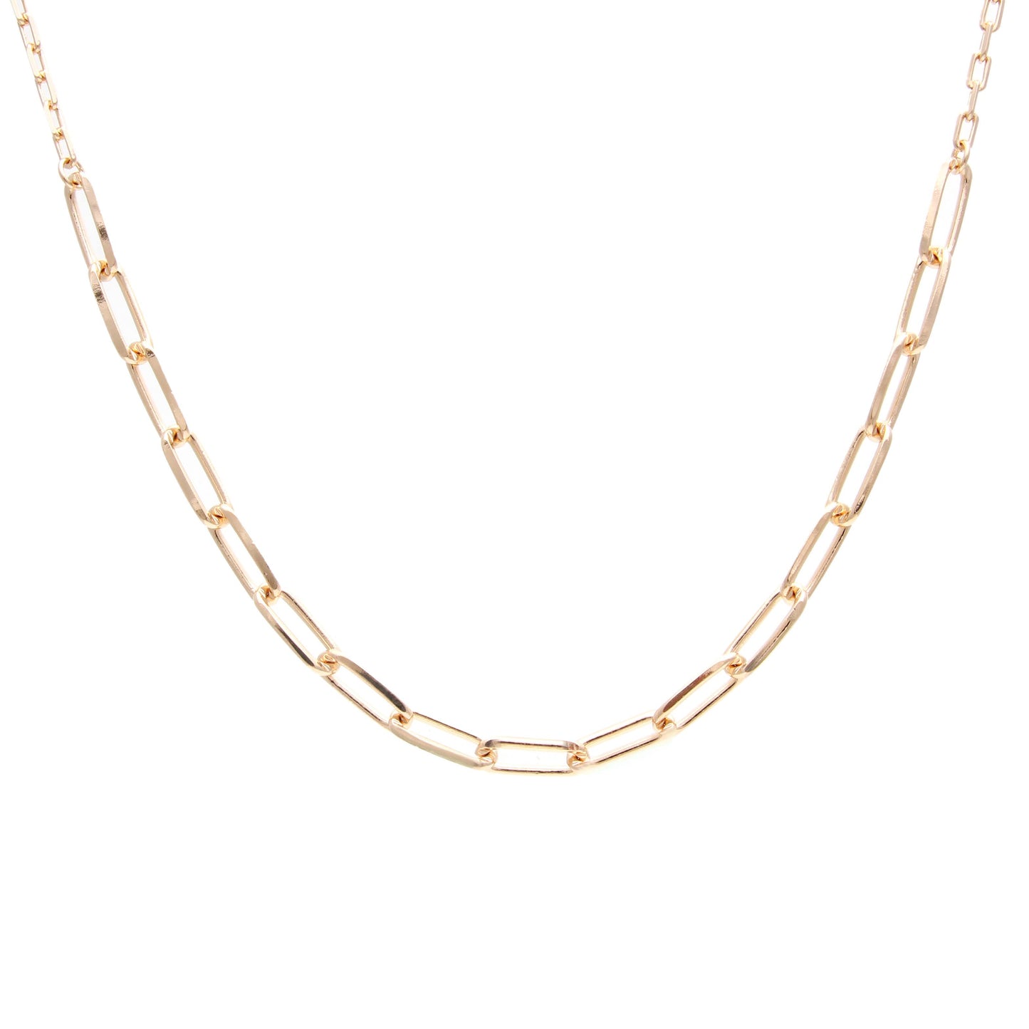 18K gold plated choker necklace with rectangular links