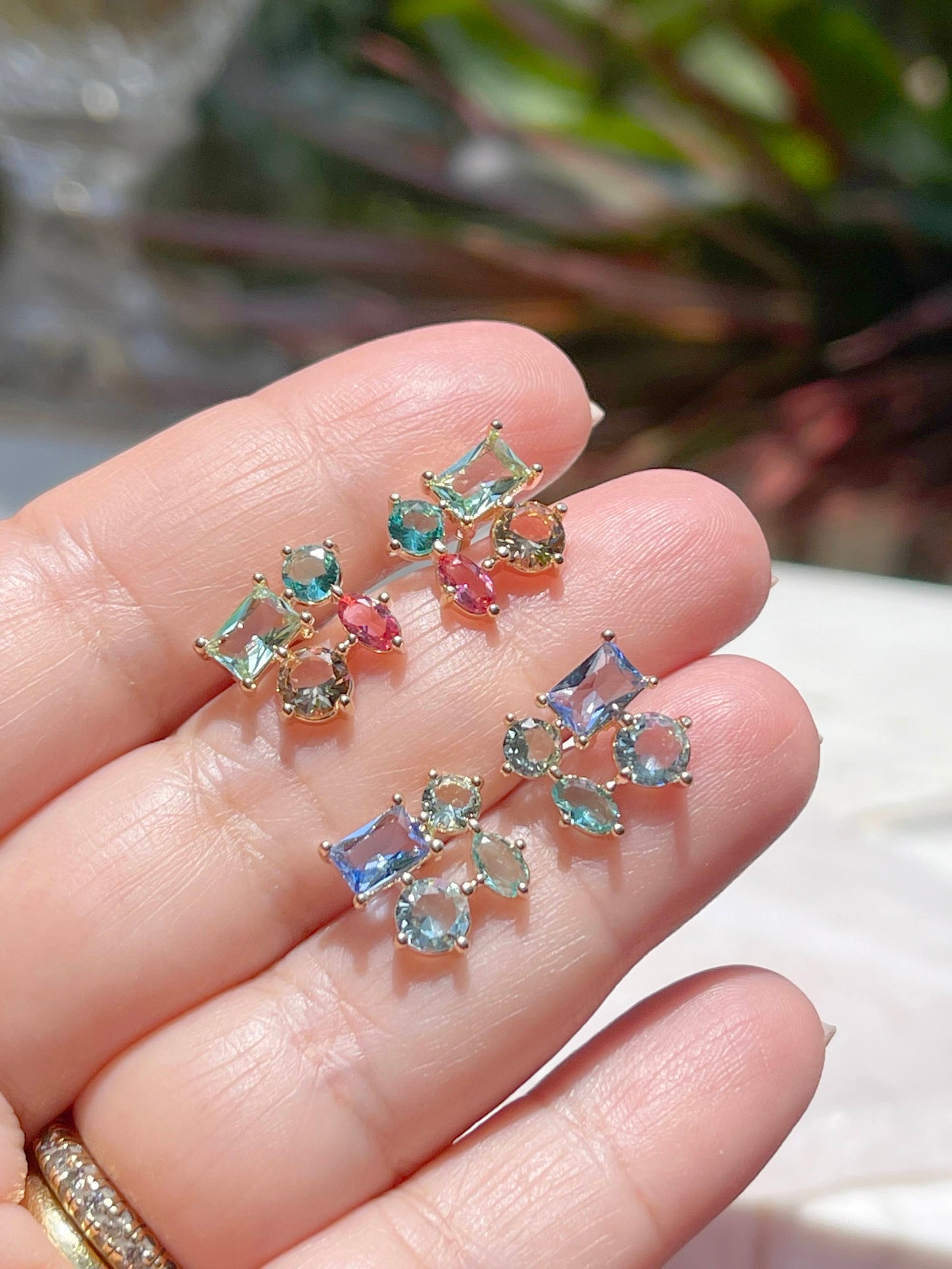 18k gold plated with Blue London crystal earrings