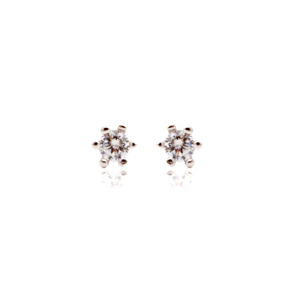 Small 925 sterling silver earrings with zirconia - 2.5MM