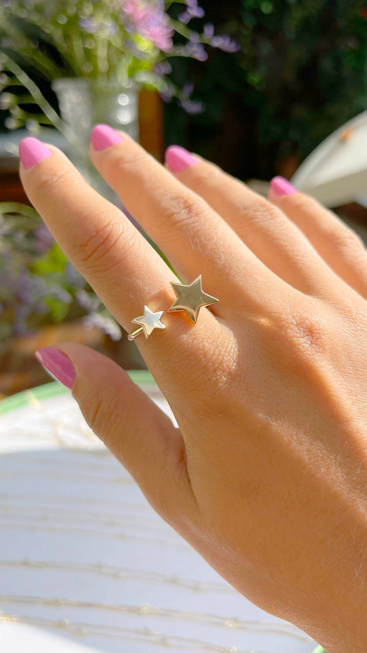 Double Star Open Ring