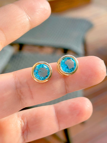 Round Topaz earrings