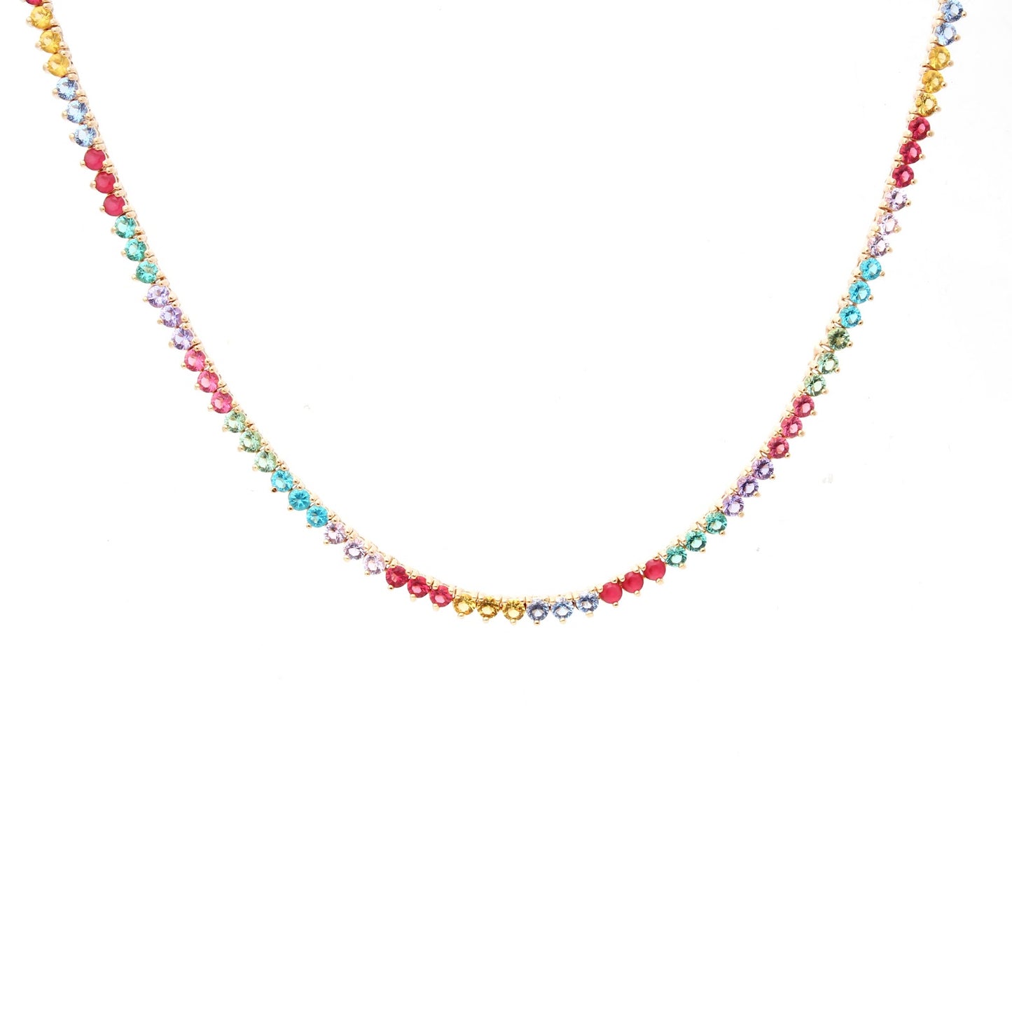 Tennis Necklace with Colorful Crystals (Riviera)